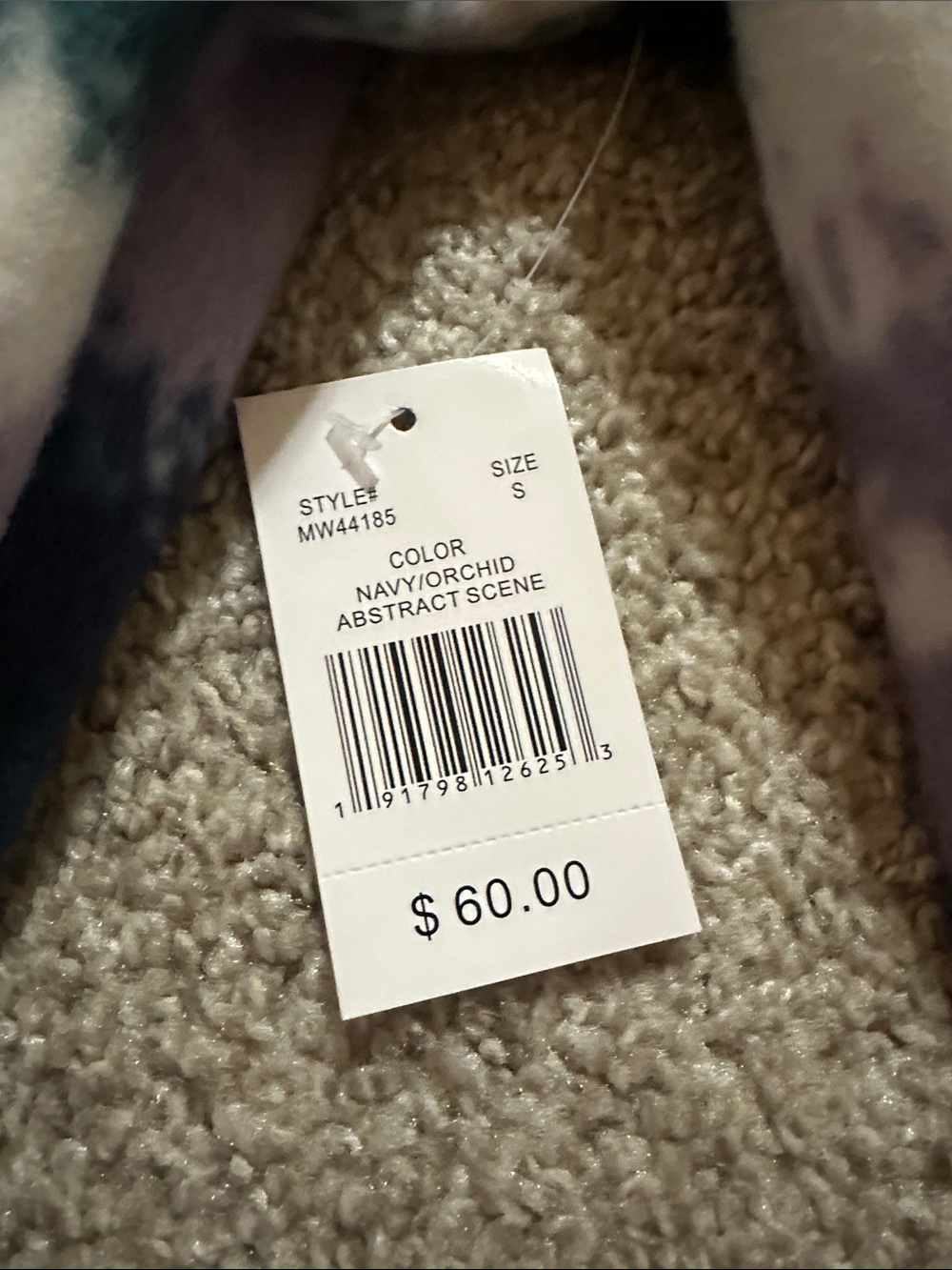 Tie-Dye Half-Zip Fleece Pullover - Navy, Lavender, Teal - Picture 2 of 4